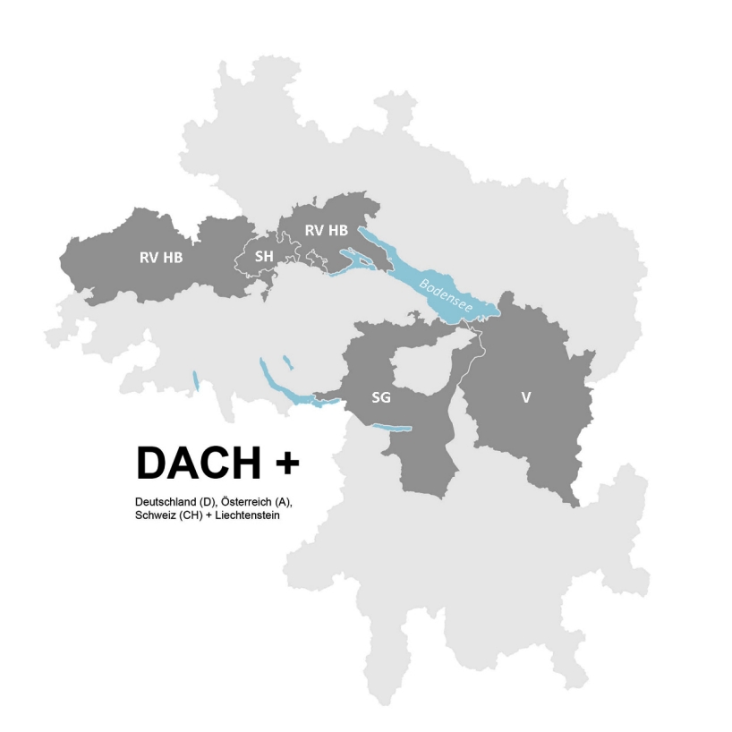 Karte des DACH+ Raums