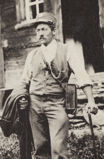 Briefträger auf den Flumserbergen, um 1910. Bildquelle: StASG W 238/05.06-09
