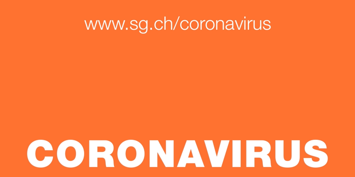 Ein Symbolbild mit der Internetadresse www.sg.ch/coronavirus