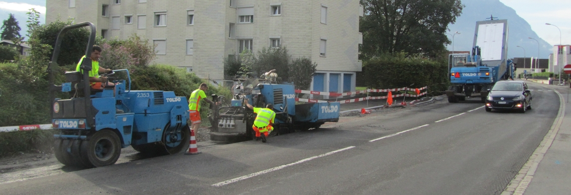 Bauarbeiten an der Hauptstrasse in Sevelen
