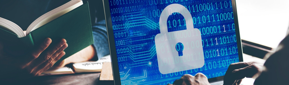 Computerbildschirm mit Verschl&uuml;sselung