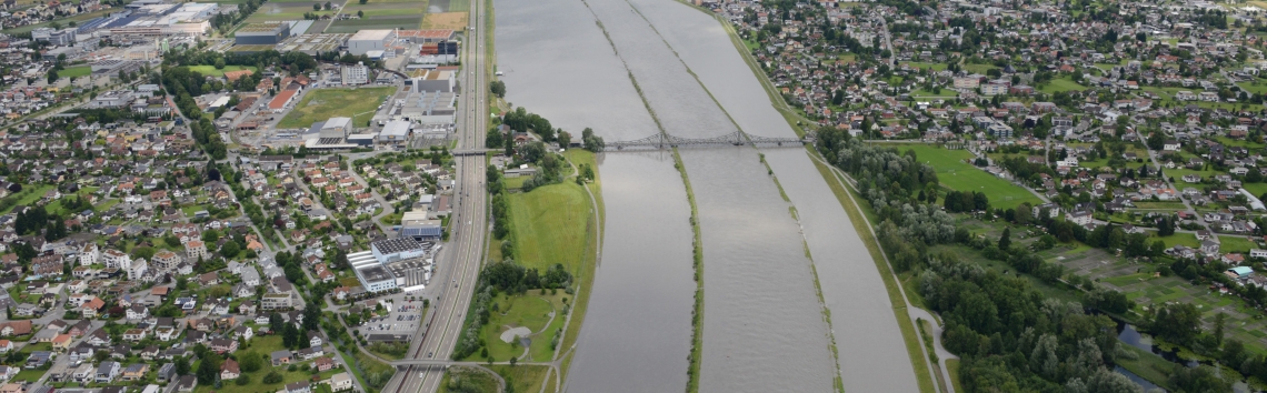 Rheinhochwasser Diepoldsau Juni 2016