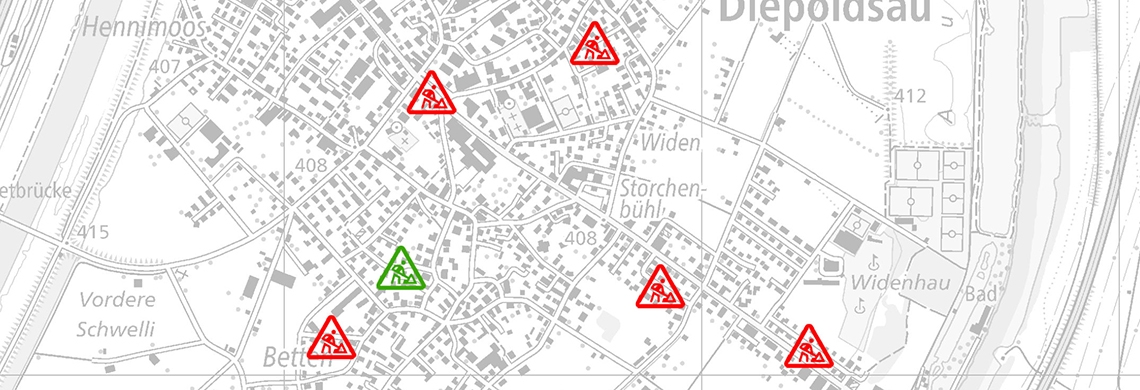 Karte mit Strassen-Baustellen ist online | sg.ch