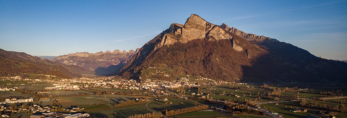 Blick von Sargans auf den Gonzen
