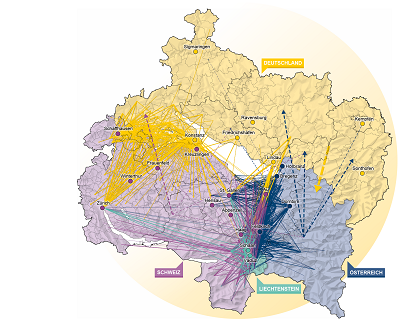 Teaserbild mit Pendlerströmen in der Bodenseeregion