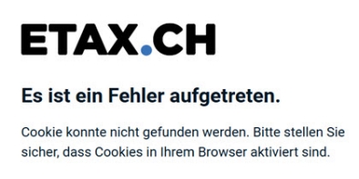 Fehlermeldung E-Login