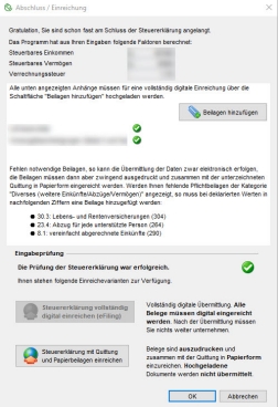 eFiling Button ausgegraut